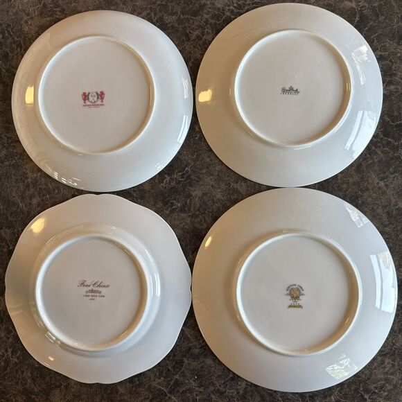 Set Of 4 Mismatched Salad Cake Dessert Plates Florals Wedding Shower Parties - Picture 6 of 10